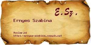 Ernyes Szabina névjegykártya